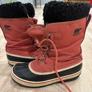 Sorel Red and Black Winter Boots